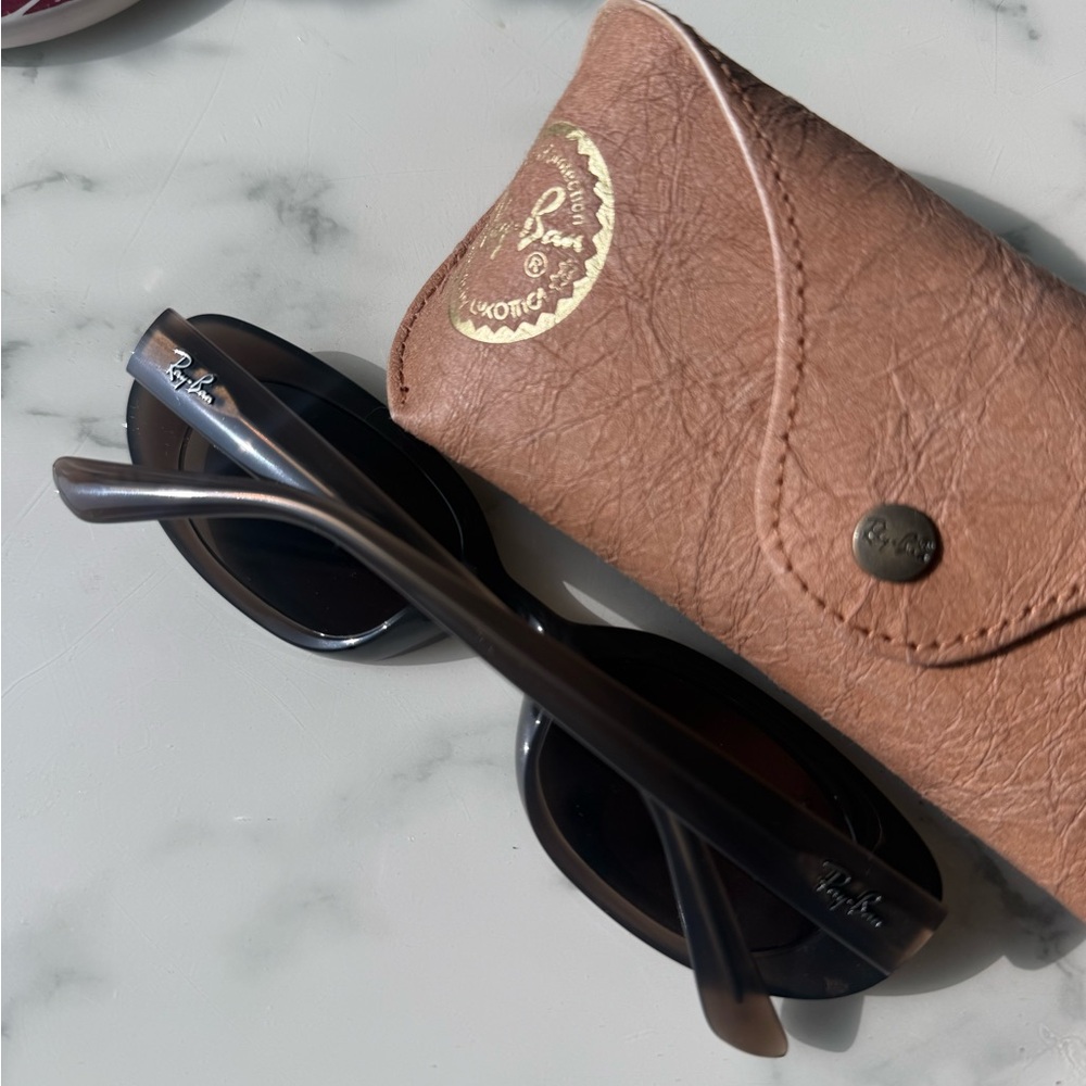 Ray-Ban Brown Oval Frame Sunglasses with Brown Lenses - Picture 3 of 6